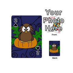 Halloween Owl And Pumpkin Playing Cards 54 (mini)  by Valentinaart