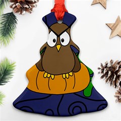 Halloween Owl And Pumpkin Christmas Tree Ornament (2 Sides)