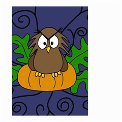 Halloween Owl And Pumpkin Small Garden Flag (two Sides) by Valentinaart