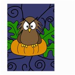 Halloween owl and pumpkin Large Garden Flag (Two Sides) Front