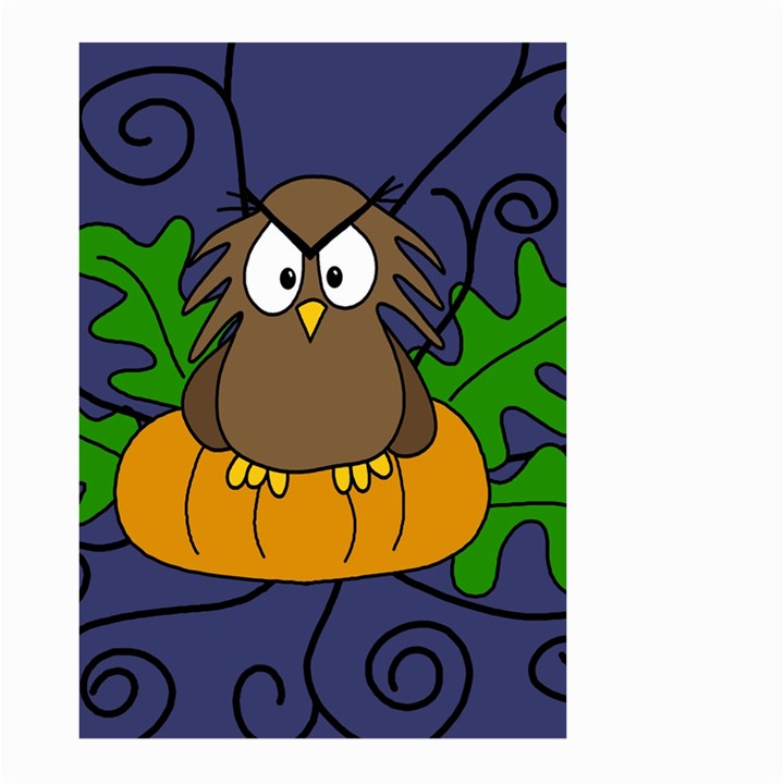 Halloween owl and pumpkin Large Garden Flag (Two Sides)