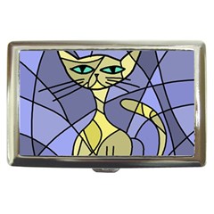 Artistic Cat - Yellow Cigarette Money Cases by Valentinaart