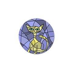 Artistic Cat - Yellow Golf Ball Marker by Valentinaart