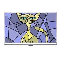 Artistic Cat - Yellow Business Card Holders by Valentinaart