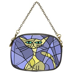 Artistic Cat - Yellow Chain Purses (two Sides)  by Valentinaart