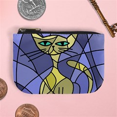 Artistic Cat - Yellow Mini Coin Purses by Valentinaart