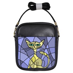 Artistic Cat - Yellow Girls Sling Bags