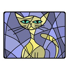 Artistic Cat - Yellow Fleece Blanket (small) by Valentinaart