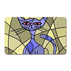 Artistic Cat - Blue Magnet (rectangular) by Valentinaart