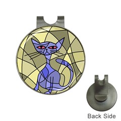 Artistic Cat - Blue Hat Clips With Golf Markers by Valentinaart