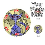 Artistic cat - blue Playing Cards 54 (Round)  Front - Heart10