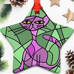 Artistic cat - purple Ornament (Star)  Front