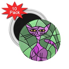 Artistic Cat - Purple 2 25  Magnets (10 Pack)  by Valentinaart