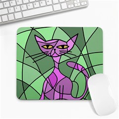 Artistic Cat - Purple Large Mousepads by Valentinaart