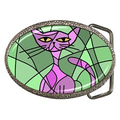 Artistic Cat - Purple Belt Buckles by Valentinaart