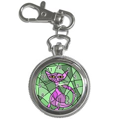 Artistic Cat - Purple Key Chain Watches by Valentinaart