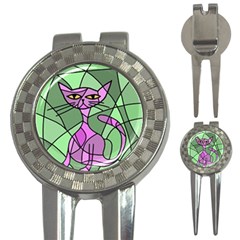 Artistic Cat - Purple 3-in-1 Golf Divots by Valentinaart