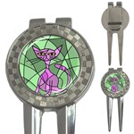 Artistic cat - purple 3-in-1 Golf Divots Front