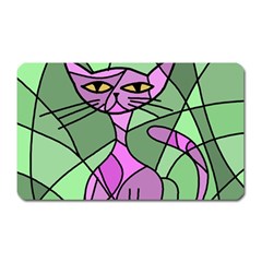 Artistic Cat - Purple Magnet (rectangular) by Valentinaart