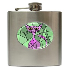 Artistic Cat - Purple Hip Flask (6 Oz) by Valentinaart