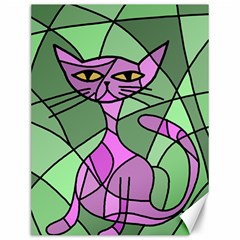 Artistic Cat - Purple Canvas 12  X 16   by Valentinaart