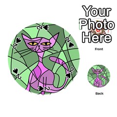 Artistic Cat - Purple Playing Cards 54 (round) 