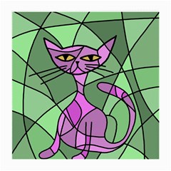 Artistic Cat - Purple Medium Glasses Cloth (2-side) by Valentinaart