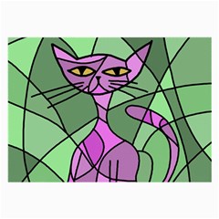 Artistic Cat - Purple Large Glasses Cloth (2-side) by Valentinaart