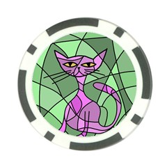 Artistic Cat - Purple Poker Chip Card Guards (10 Pack)  by Valentinaart