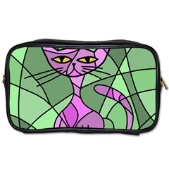 Artistic Cat - Purple Toiletries Bags 2-side by Valentinaart