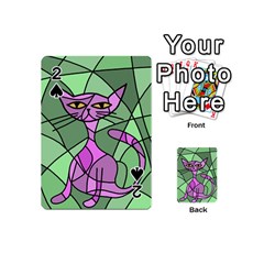 Artistic Cat - Purple Playing Cards 54 (mini)  by Valentinaart