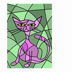 Artistic Cat - Purple Small Garden Flag (two Sides) by Valentinaart