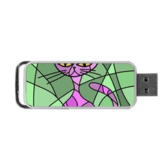 Artistic Cat - Purple Portable Usb Flash (two Sides) by Valentinaart