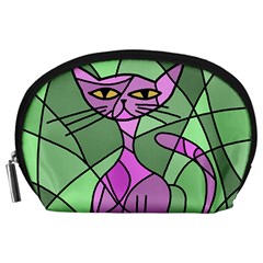 Artistic Cat - Purple Accessory Pouches (large)  by Valentinaart