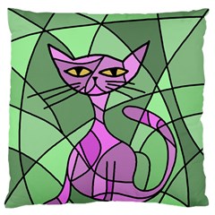 Artistic Cat - Purple Standard Flano Cushion Case (one Side) by Valentinaart