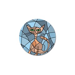 Artistic  Cat - Orange Golf Ball Marker by Valentinaart