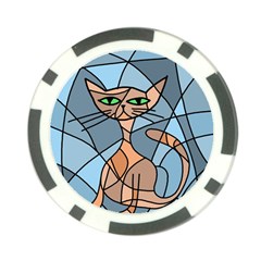 Artistic  Cat - Orange Poker Chip Card Guards by Valentinaart