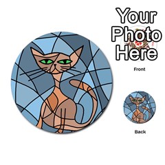 Artistic  Cat - Orange Multi-purpose Cards (round)  by Valentinaart