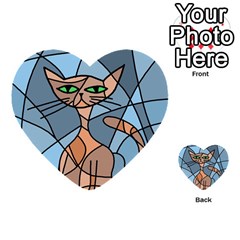 Artistic  Cat - Orange Multi-purpose Cards (heart) 