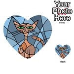 Artistic  cat - orange Multi-purpose Cards (Heart)  Front 1