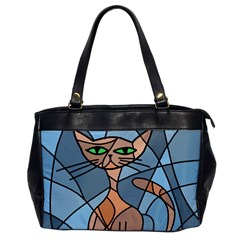 Artistic  Cat - Orange Office Handbags by Valentinaart