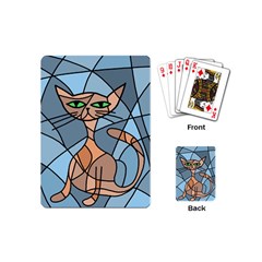 Artistic  Cat - Orange Playing Cards (mini)  by Valentinaart