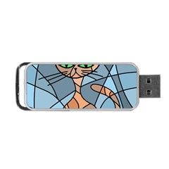 Artistic  Cat - Orange Portable Usb Flash (one Side) by Valentinaart