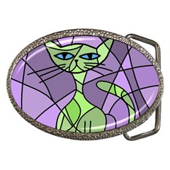 Artistic Cat - Green Belt Buckles