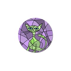 Artistic Cat - Green Golf Ball Marker by Valentinaart