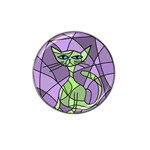 Artistic cat - green Hat Clip Ball Marker Front