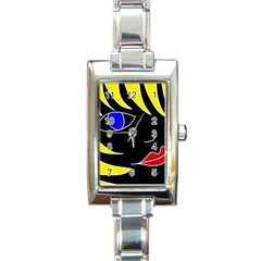 Blond girl Rectangle Italian Charm Watch