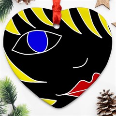 Blond Girl Ornament (heart) 