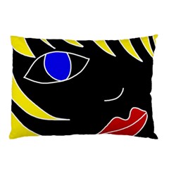 Blond Girl Pillow Case by Valentinaart