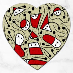 Playful Abstraction Jigsaw Puzzle (heart) by Valentinaart